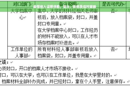 虚假收入证明详解，定义、影响及应对策略
