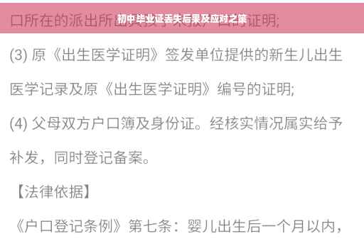 初中毕业证丢失后果及应对之策