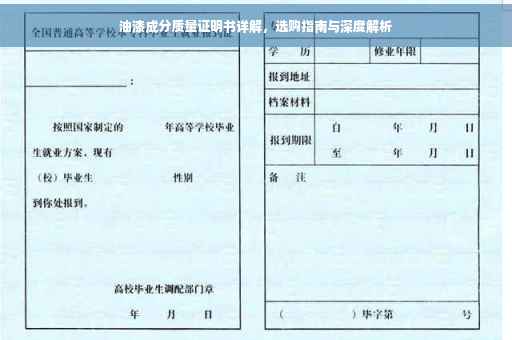 油漆成分质量证明书详解，选购指南与深度解析
