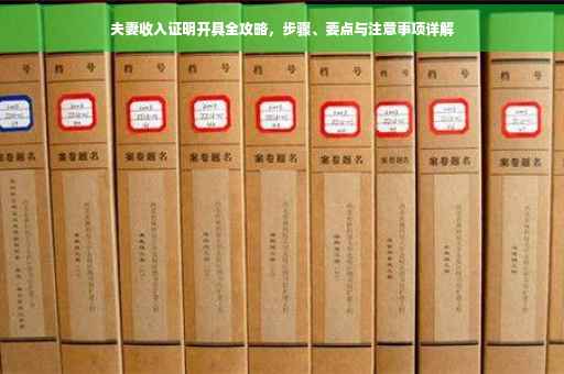 夫妻收入证明开具全攻略，步骤、要点与注意事项详解