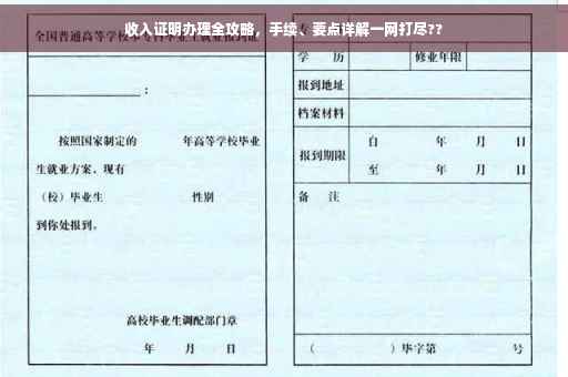 收入证明办理全攻略，手续、要点详解一网打尽??