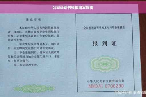公司证明书模板编写指南