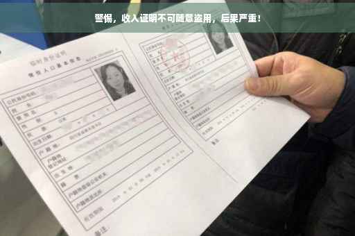 警惕，收入证明不可随意盗用，后果严重！