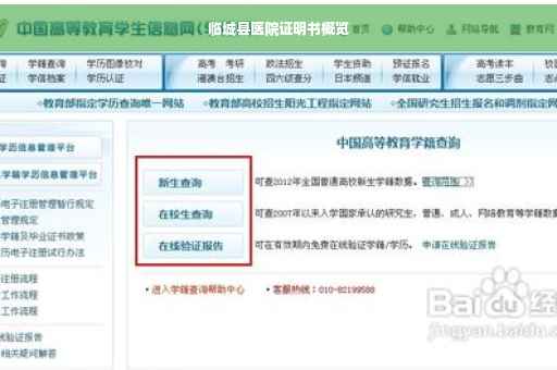 临城县医院证明书概览