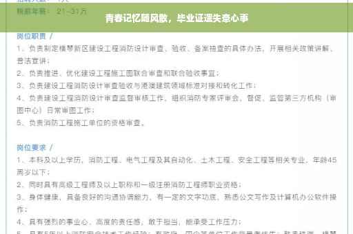 青春记忆随风散，毕业证遗失牵心事