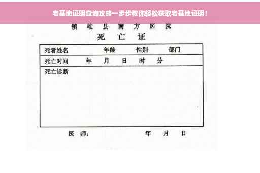 宅基地证明查询攻略一步步教你轻松获取宅基地证明！