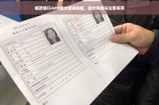 邮政银行APP流水查询详解，操作指南与注意事项