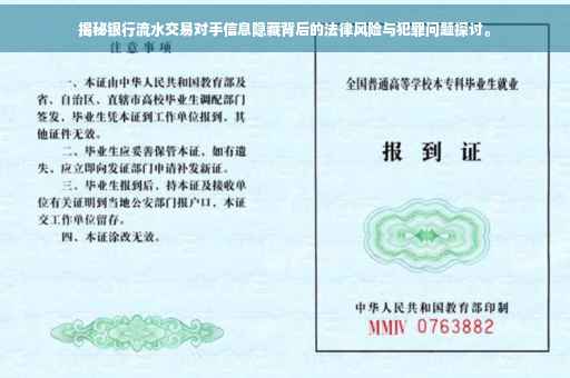 揭秘银行流水交易对手信息隐藏背后的法律风险与犯罪问题探讨。