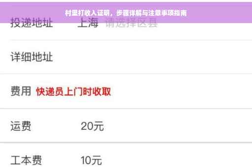 村里打收入证明，步骤详解与注意事项指南