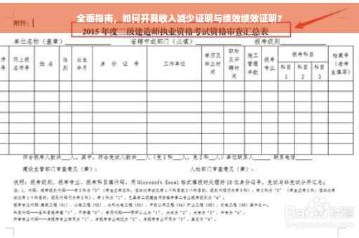 全面指南，如何开具收入减少证明与绩效绩效证明？