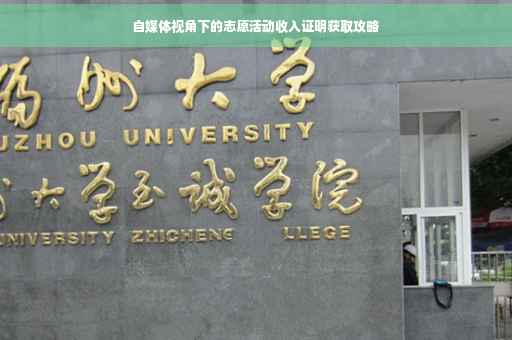 自媒体视角下的志愿活动收入证明获取攻略