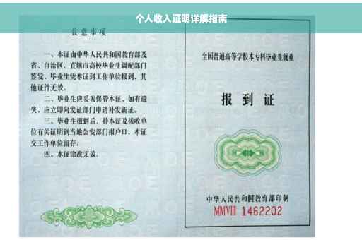 个人收入证明详解指南