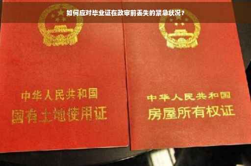 如何应对毕业证在政审前丢失的紧急状况？