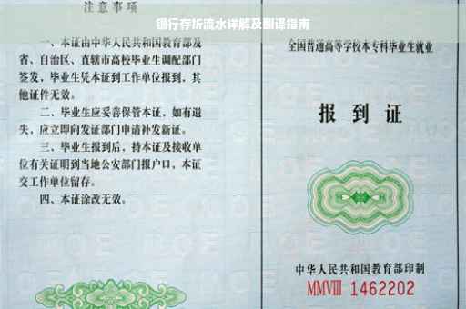 银行存折流水详解及翻译指南