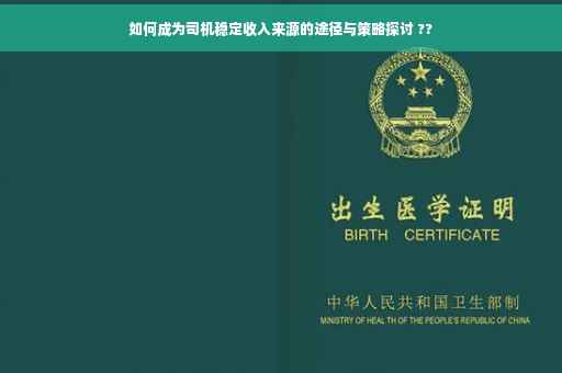 如何成为司机稳定收入来源的途径与策略探讨 ??