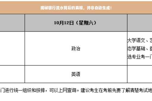 揭秘银行流水背后的真相，并非自动生成！