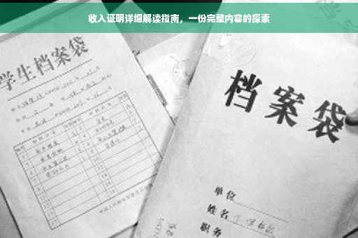 收入证明详细解读指南，一份完整内容的探索