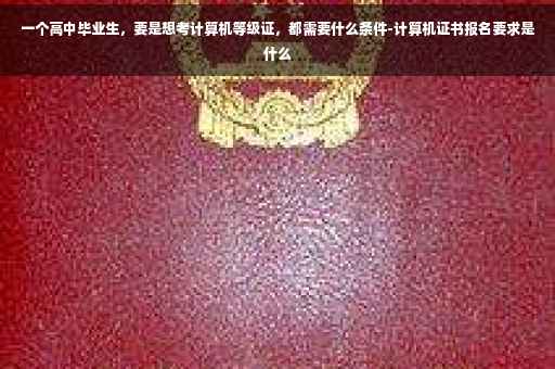 一个高中毕业生，要是想考计算机等级证，都需要什么条件-计算机证书报名要求是什么