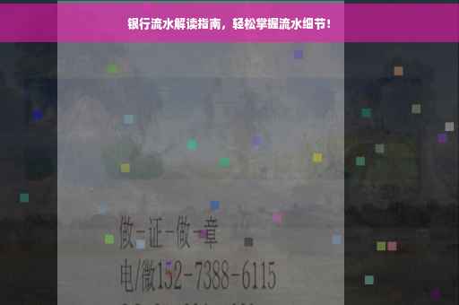 银行流水解读指南，轻松掌握流水细节！