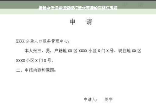 揭秘中信证券调查银行流水背后的真相与深意