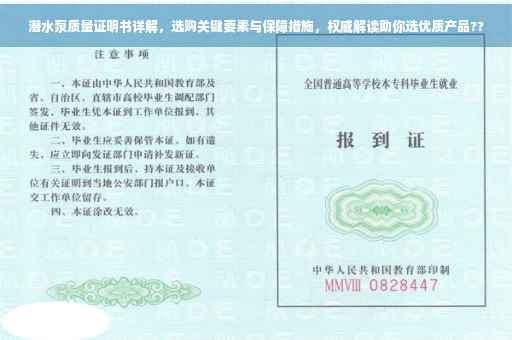 潜水泵质量证明书详解，选购关键要素与保障措施，权威解读助你选优质产品??