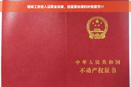 揭秘工资收入证明全攻略，你需要知道的所有细节??