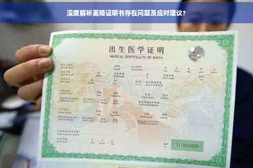 深度解析离婚证明书存在问题及应对建议?