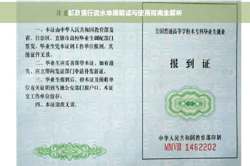 邮政银行流水单据解读与使用指南全解析