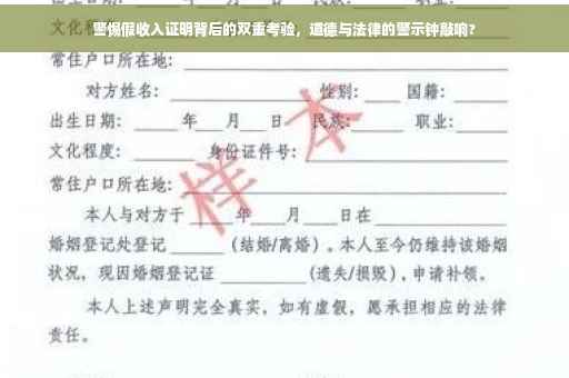警惕假收入证明背后的双重考验，道德与法律的警示钟敲响?