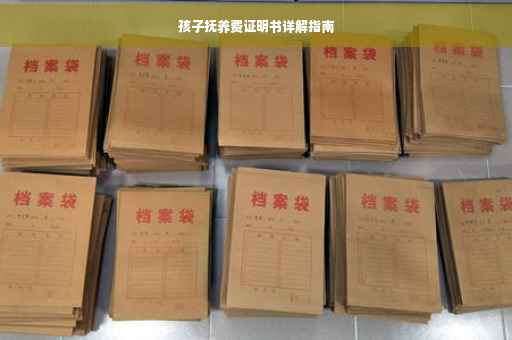 孩子抚养费证明书详解指南