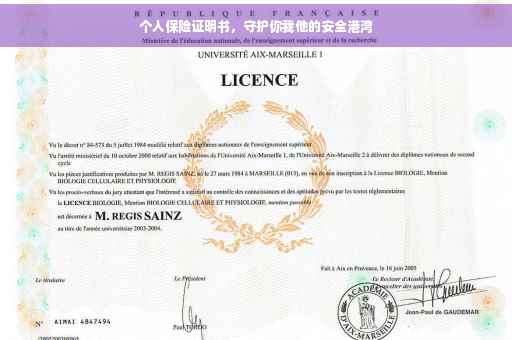 个人保险证明书，守护你我他的安全港湾
