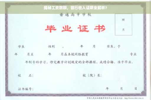 揭秘工资数额，银行收入证明全解析?