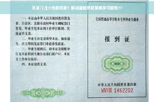 无银行流水也能贷款？解读最新贷款策略及可能性??