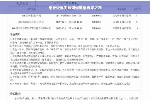 毕业证丢失后如何继续自考之路