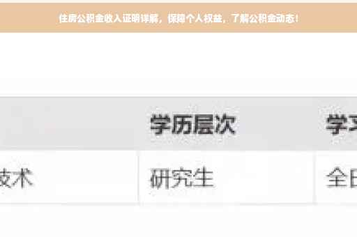 住房公积金收入证明详解，保障个人权益，了解公积金动态！