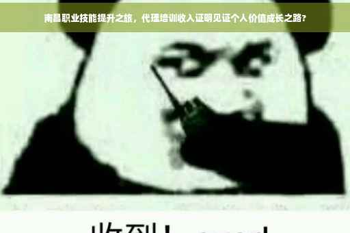 南昌职业技能提升之旅,代理培训收入证明见证个人价值成长之路? 南昌职业技能提升之旅,代理培训收入证明见证个人价值成长之路?