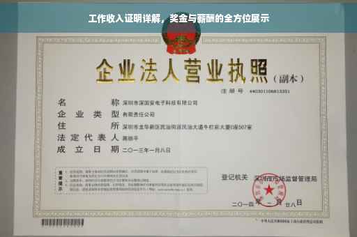 工作收入证明详解，奖金与薪酬的全方位展示