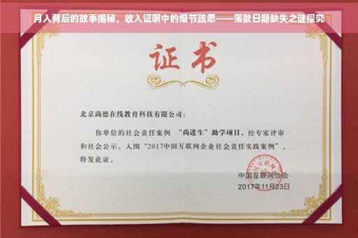 月入背后的故事揭秘，收入证明中的细节疏忽——落款日期缺失之谜探究