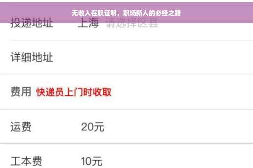 无收入在职证明，职场新人的必经之路