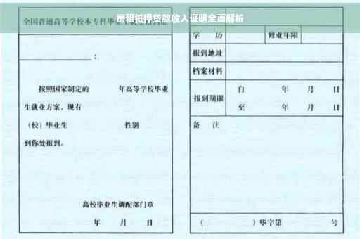 房租抵押贷款收入证明全面解析
