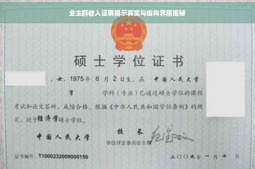 业主群收入证明揭示真实与虚构界限揭秘