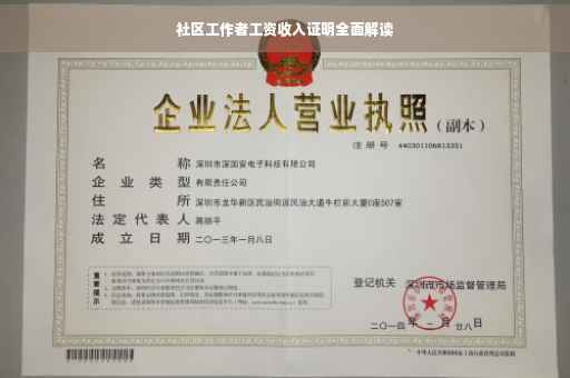 社区工作者工资收入证明全面解读