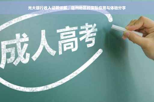 光大银行收入证明详解，宿州地区的实际应用与体验分享