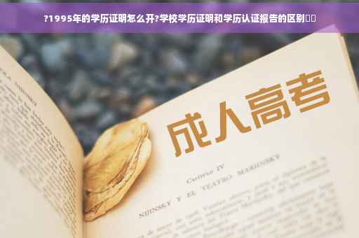 ?1995年的学历证明怎么开?学校学历证明和学历认证报告的区别⚡️