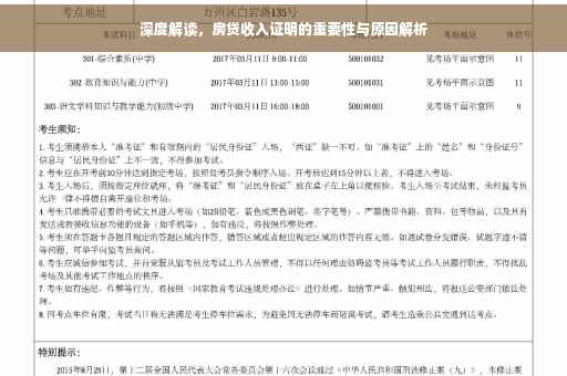 深度解读，房贷收入证明的重要性与原因解析