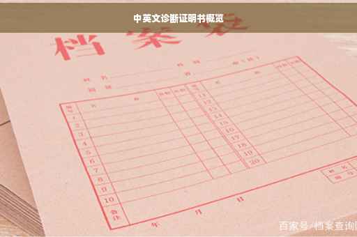 中英文诊断证明书概览