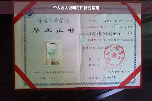个人收入证明打印格式指南