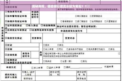 揭秘真相，哪些银行查流水较为宽松？?⚡️