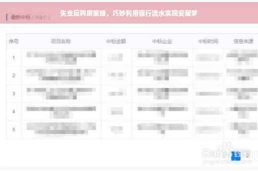 失业后购房策略，巧妙利用银行流水实现安居梦