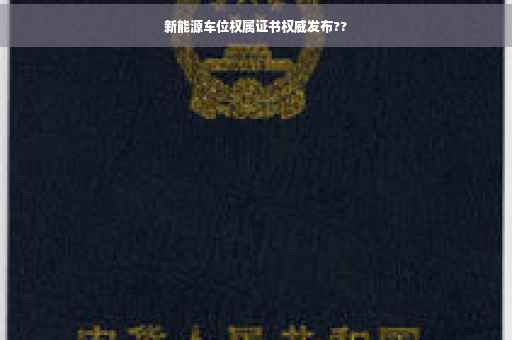 新能源车位权属证书权威发布??